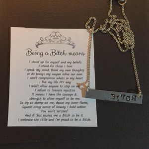 BITCH Bar Necklace
